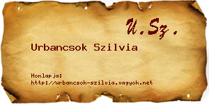 Urbancsok Szilvia névjegykártya