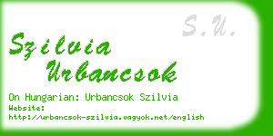 szilvia urbancsok business card